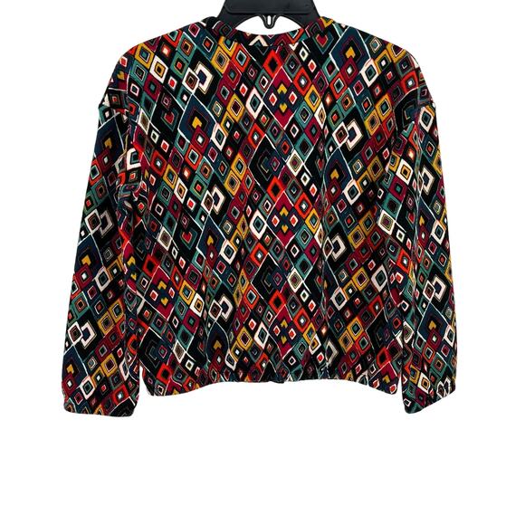 Lularoe Monroe Zip Front Jacket Girls Size 12 Geometric Southwest Print - Picture 4 of 7